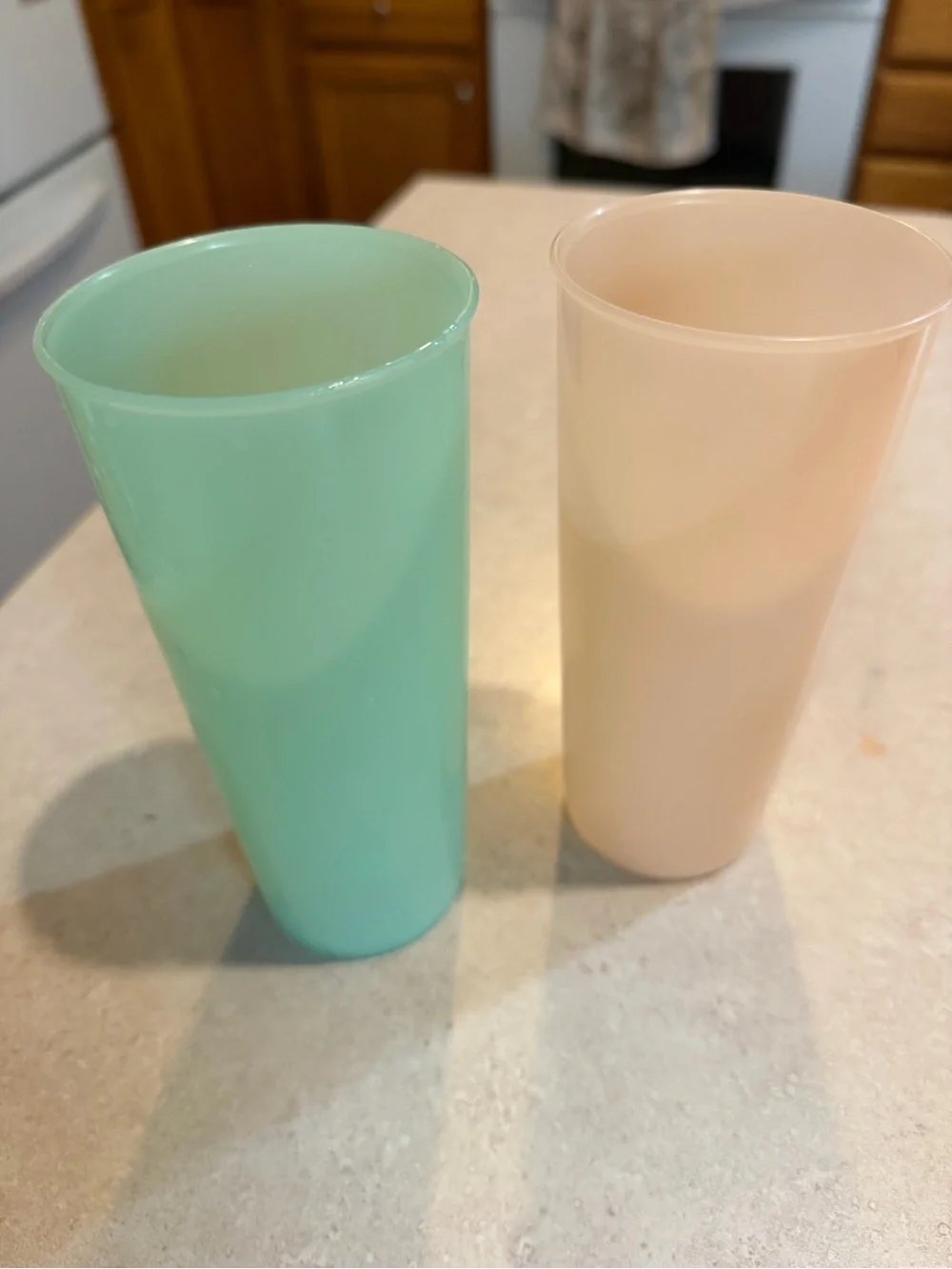 Vintage Tupperware Assorted Pastel Tumbler Set - White, Mint, Peach, Aqua